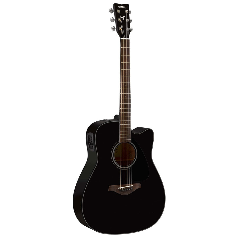 Yamaha FGX800C Black Acoustic-Electric Guitar – Solid Spruce Top Cutaway Dreadnought Guitar