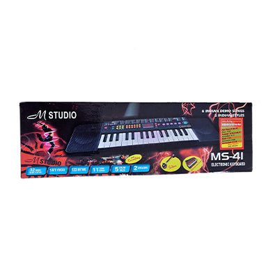 M Studio MS-41 Advance 32-Key Portable Mini Keyboard | Built-In Rhythms, Demo Songs & Smart Chord | Lightweight Keyboard for Kids & Beginners (Black)