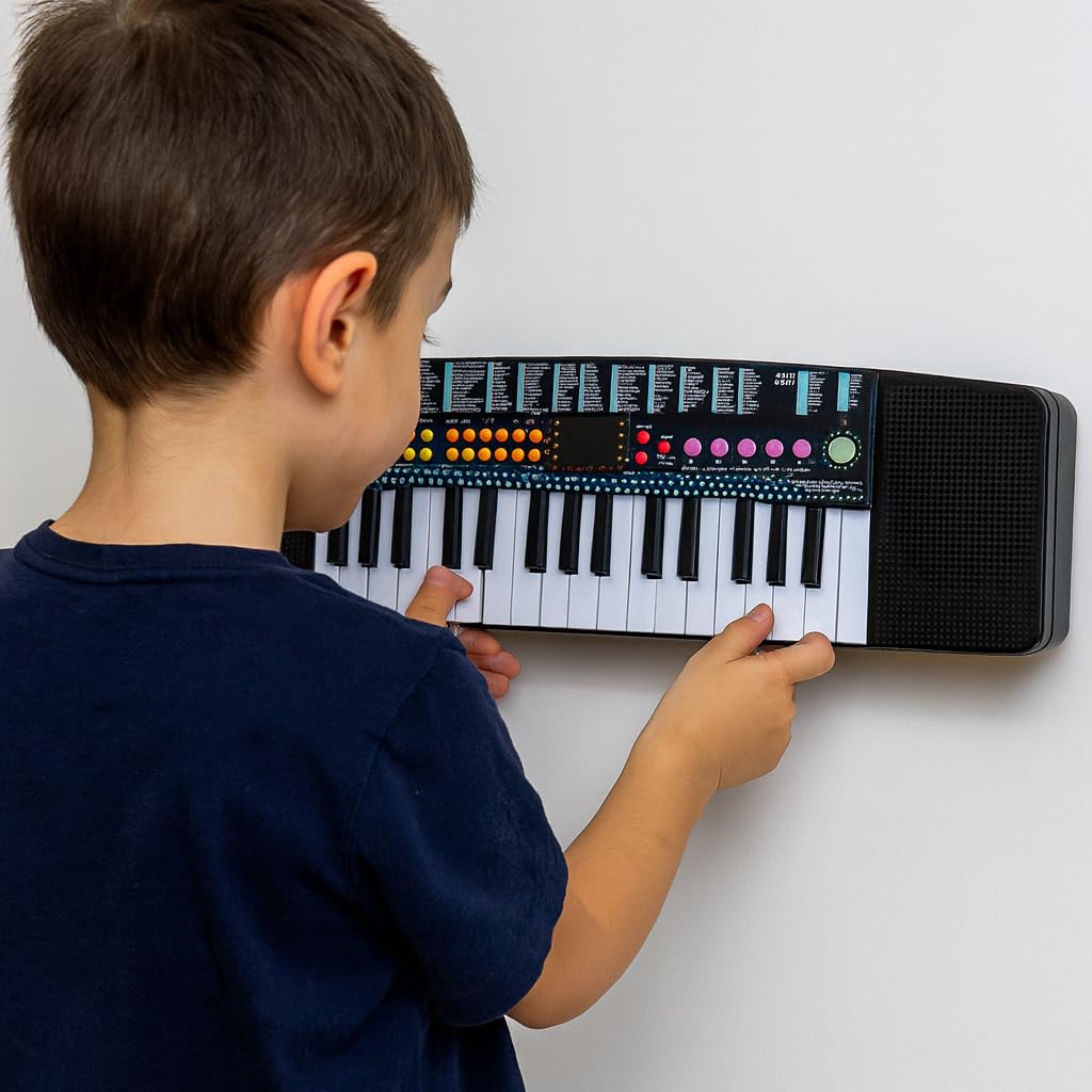 M Studio MS-41 Advance 32-Key Portable Mini Keyboard | Built-In Rhythms, Demo Songs & Smart Chord | Lightweight Keyboard for Kids & Beginners (Black)