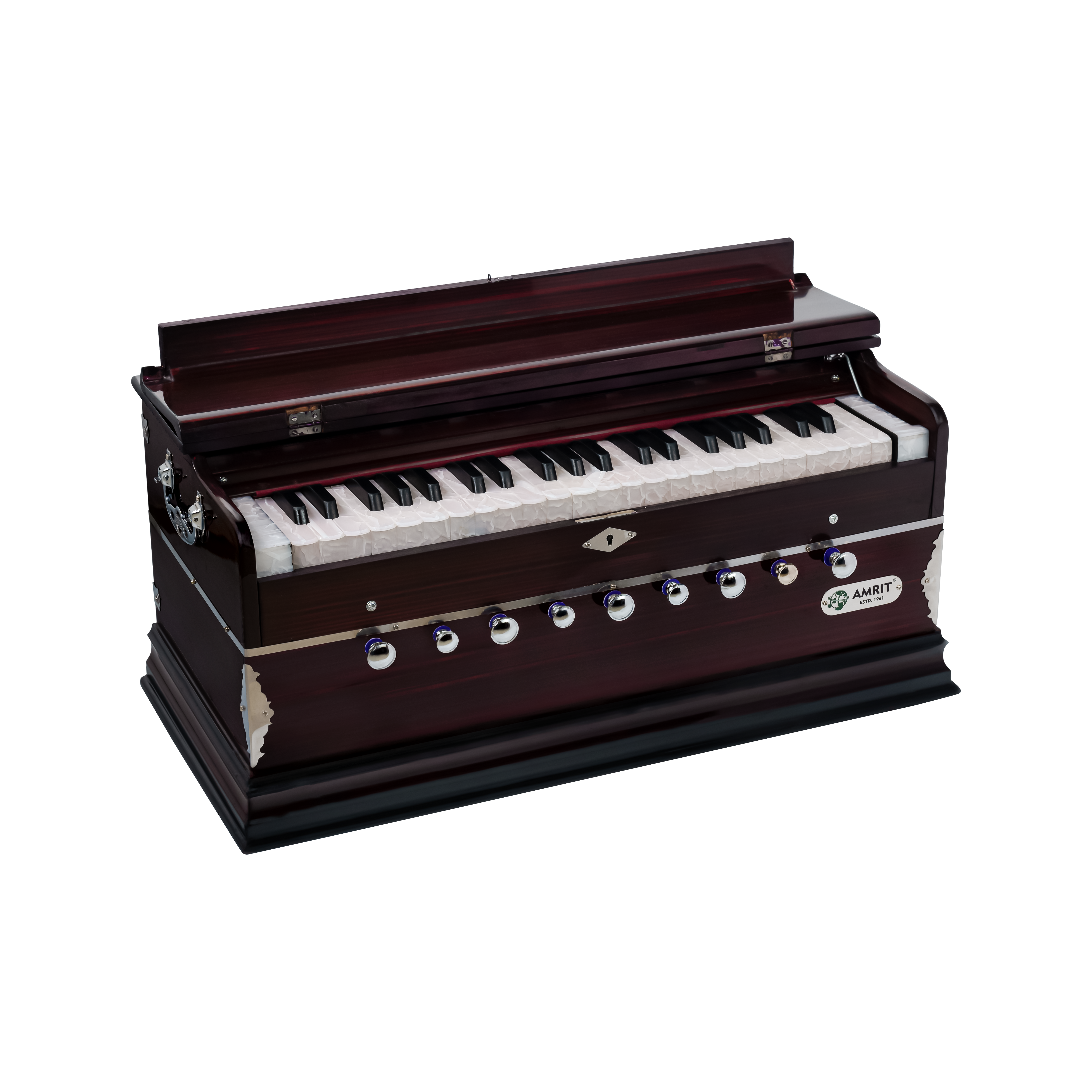 AMRIT® ( KS9S ) 9-Stopper Standard Harmonium with 42 keys -with Right Coupler-Multiy below,(Bass-Male) With Padded Bag