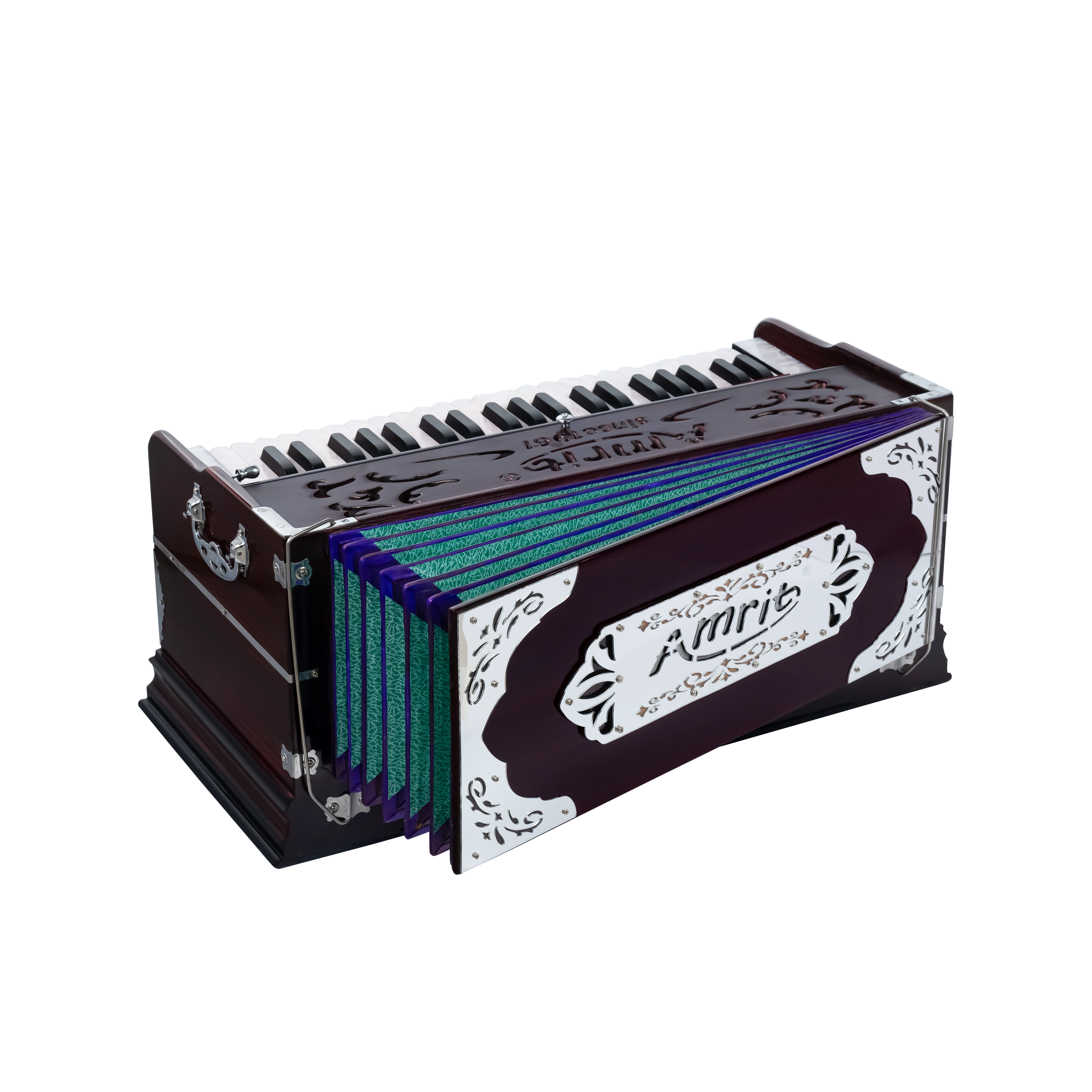 AMRIT® ( KS9S ) 9-Stopper Standard Harmonium with 42 keys -with Right Coupler-Multiy below,(Bass-Male) With Padded Bag