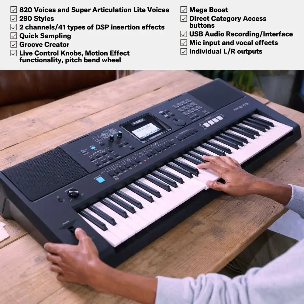 Yamaha PSR-E473 Portable Keyboard With 61 Keys (Made in India)