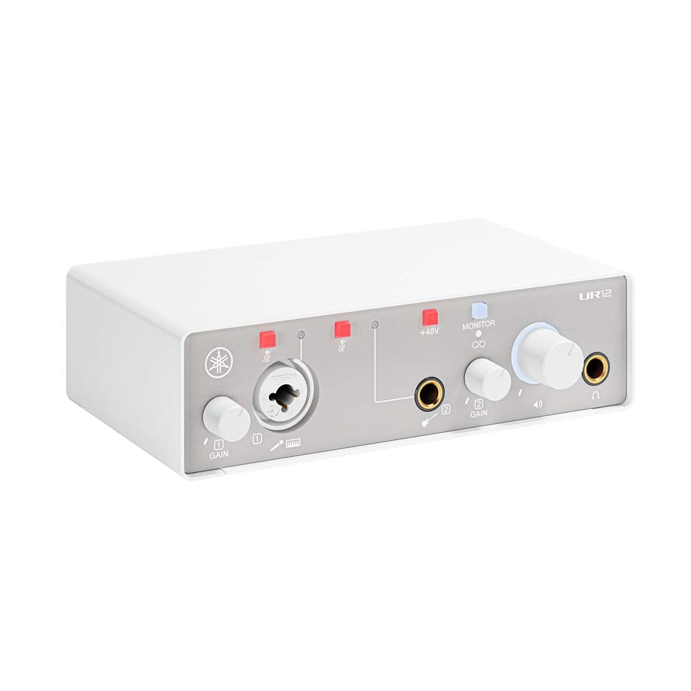 Yamaha UR12MK3 W USB Audio Interface – 2-In/2-Out Studio Interface with D-PRE Mic Preamp White