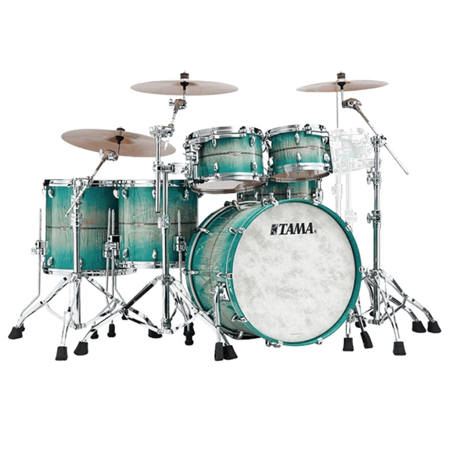 TAMA STAR Maple 22" 7-Piece Shell Pack (RECB – Emerald Sea Curly Maple Burst)