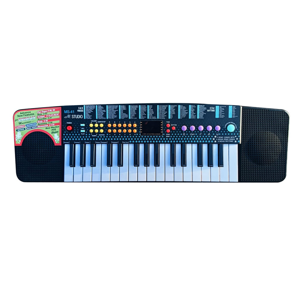 M Studio MS-41 Advance 32-Key Portable Mini Keyboard | Built-In Rhythms, Demo Songs & Smart Chord | Lightweight Keyboard for Kids & Beginners (Black)