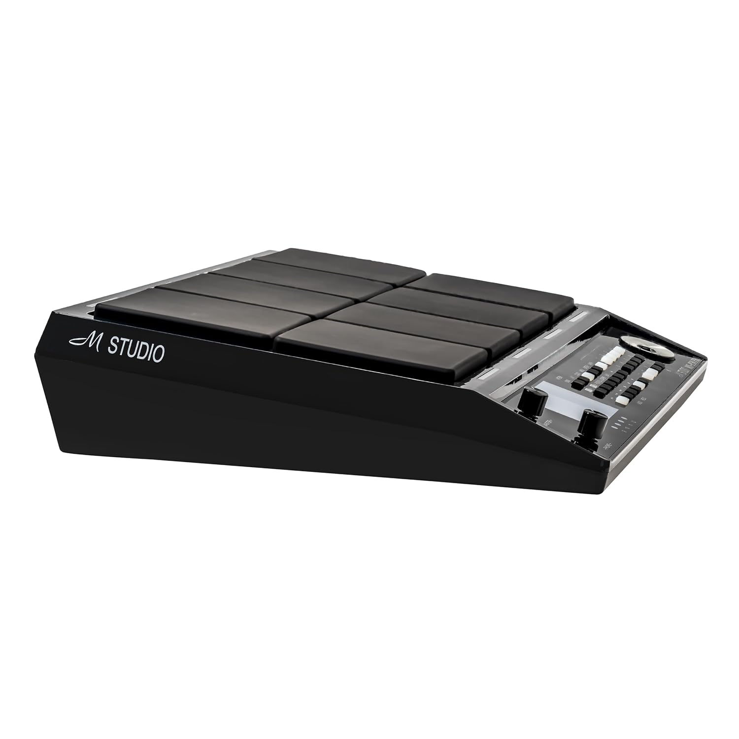 M Studio MSP30 Pro Electronic Drum Pad with 8 Velocity-Sensitive Pads, LCD Display, Built-In Sounds & MIDI Controller – Portable Digital Drum Kit (Black)