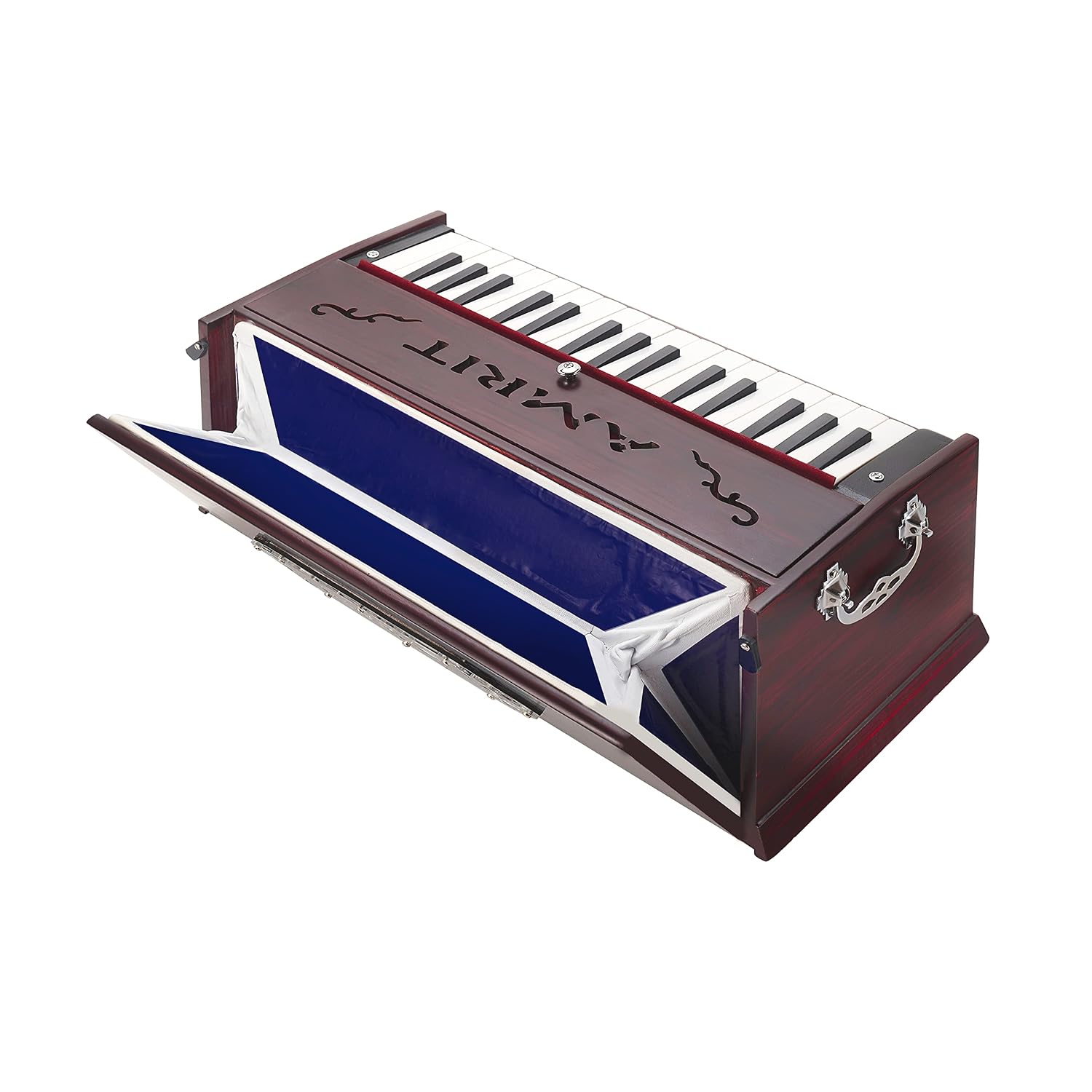AMRIT® AmritVaani 32Key Professional Portable Harmonium With ShrutiBox With Bag Cherry Color