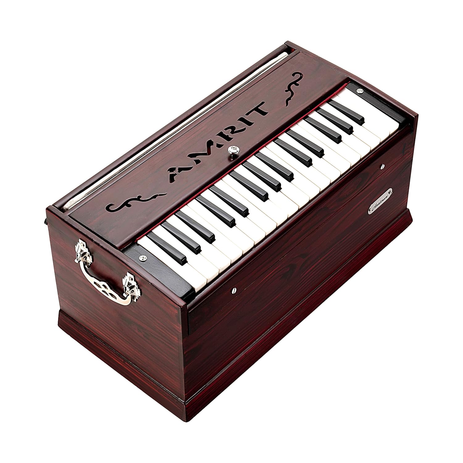 AMRIT® AmritVaani 32Key Professional Portable Harmonium With ShrutiBox With Bag Cherry Color