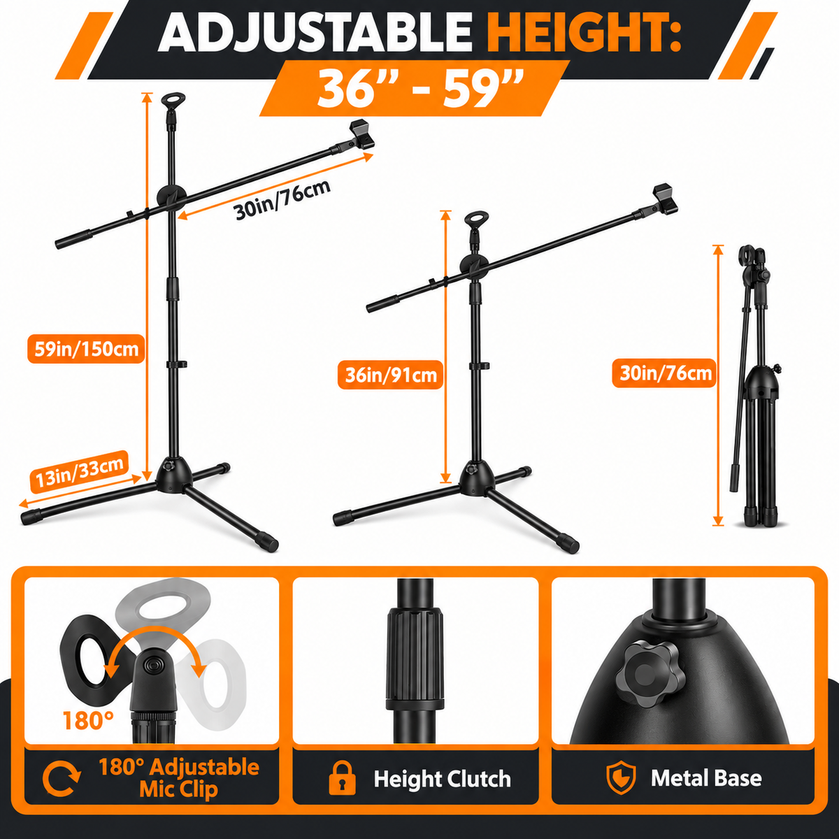 DOLPHIN M2 HEAVY-DUTY PROFESSIONAL MICROPHONE STAND