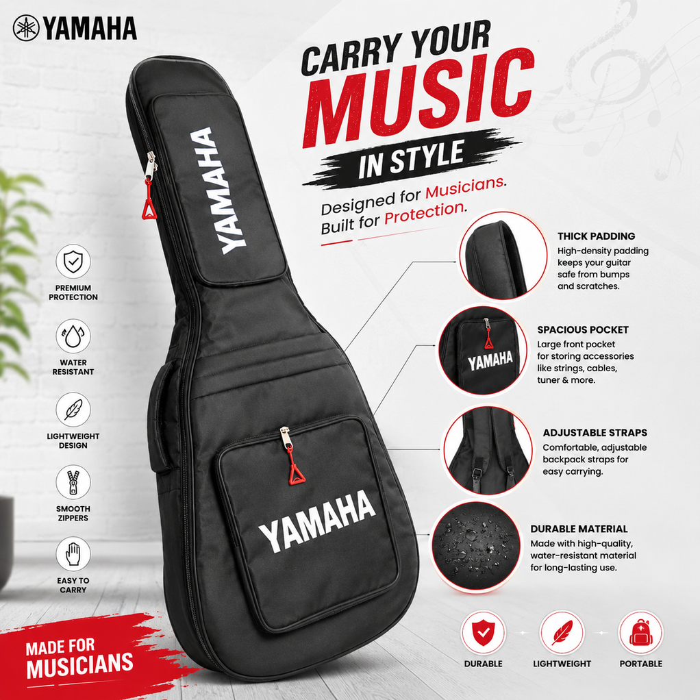 Yamaha Acoustic Guitar – Heavy Build Quality, Rich Sound, Durable Wooden Body
