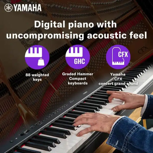 Yamaha P-225 88-Key Weighted Action Portable Digital Piano with Power Adapter – Ideal for Beginners
