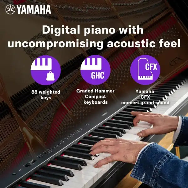 Yamaha P-225 88-Key Weighted Action Portable Digital Piano with Power Adapter – Ideal for Beginners