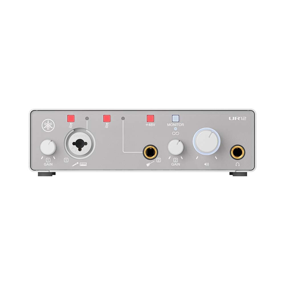 Yamaha UR12MK3 W USB Audio Interface – 2-In/2-Out Studio Interface with D-PRE Mic Preamp White