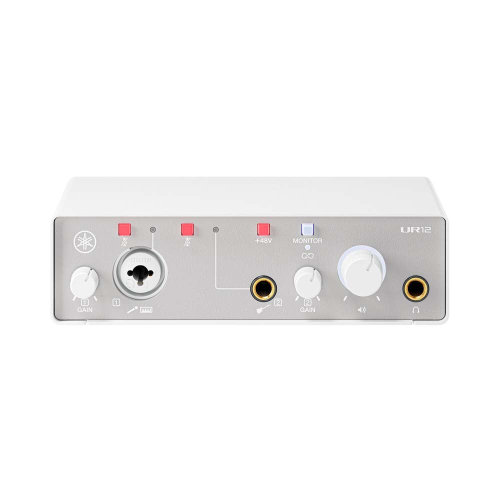 Yamaha UR12MK3 W USB Audio Interface – 2-In/2-Out Studio Interface with D-PRE Mic Preamp White